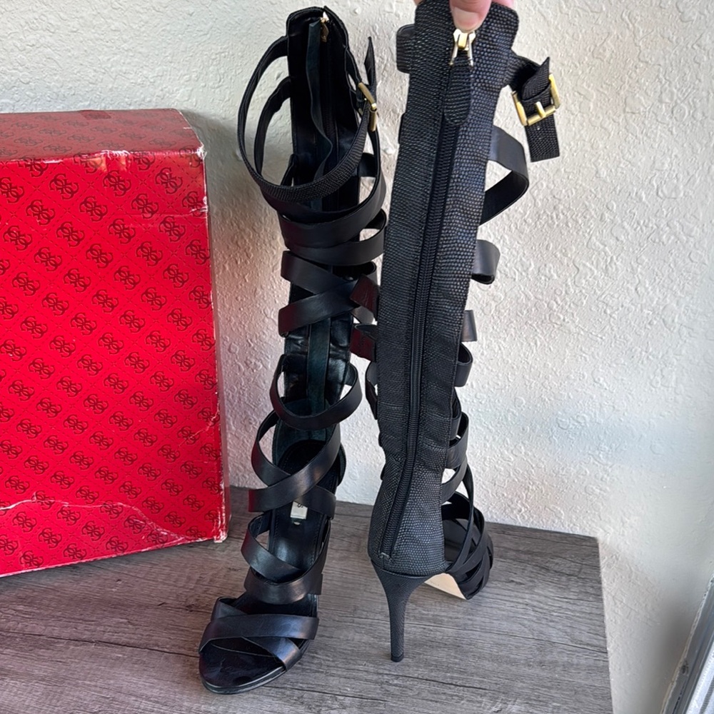Black High Heels with Gladiator Straps